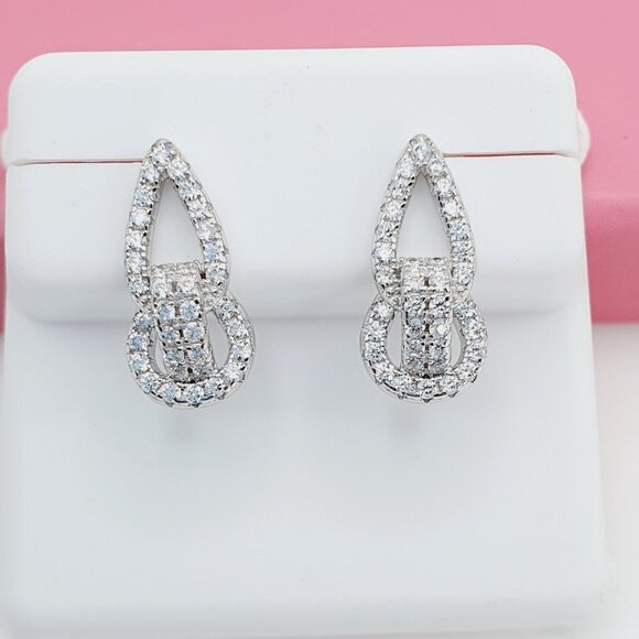 925 Sterling Silver Cubic Zirconia Earrings, U19254710